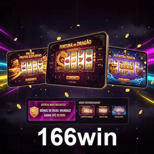 Imagem destacando 166win na tela, promovendo entretenimento e apostas online confiáveis
